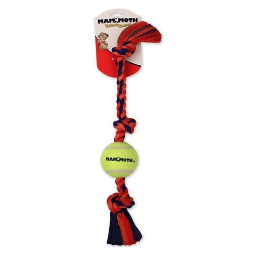 Mammoth Pet Products, 3 Knot Tug With 2 Mini Tennis Balls Dog Toy Multi-Color, 1 Count