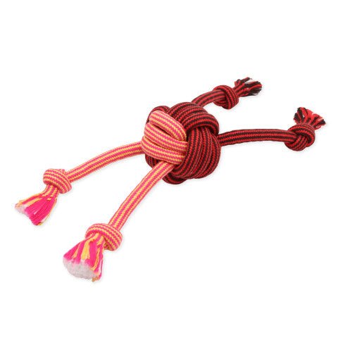 Mammoth Pet Products, Mammoth Pet Products EXTRA Flossy Chew Monkey Fist Dog Toy — Red Black Pink Orange 1 Each Md 14