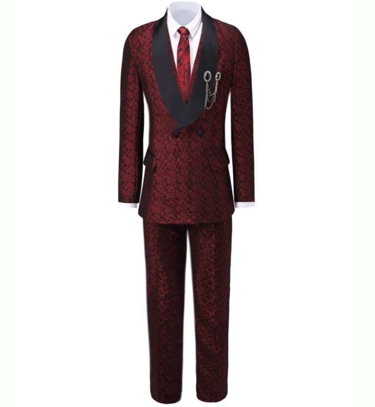 Mens Suit 3 Pieces Formal Business Shawl Lapel Plaid Tuxedos Jacket for Wedding