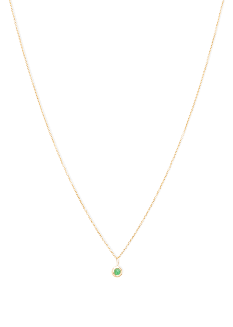 mock necklace 18k emerald