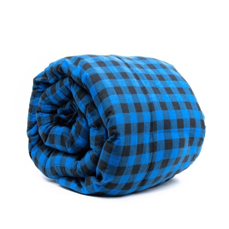 Big Blue Flannel Weighted Blanket