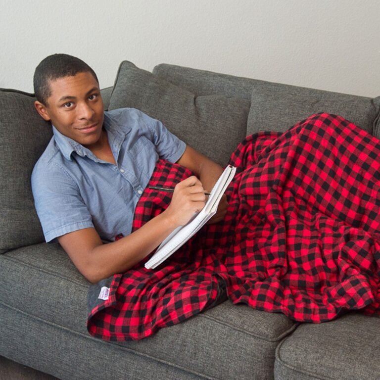 Big Red Flannel Weighted Blanket
