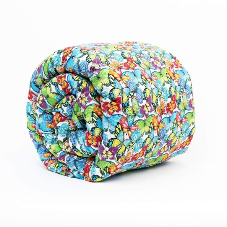 Green and Blue Butterflies Weighted Blanket