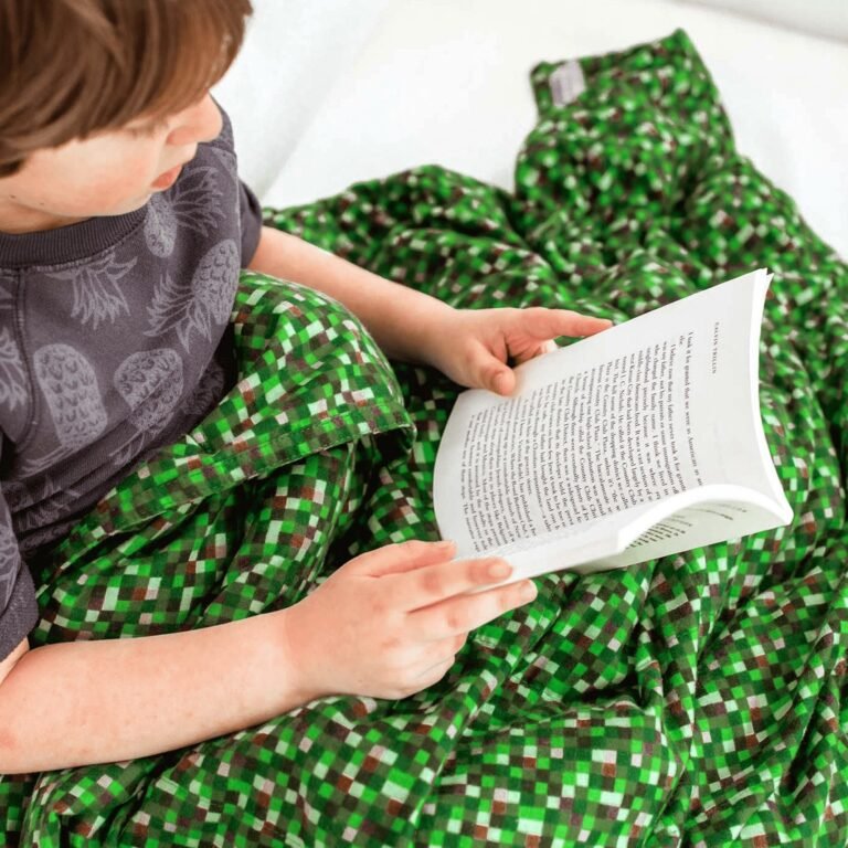Green Pixel Cotton Weighted Blanket