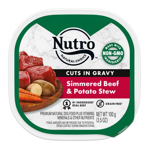 Nutro Products, Inc., Cuts In Gravy Adult Wet Dog Food Simmered Beef And Potato Stew, 3.5