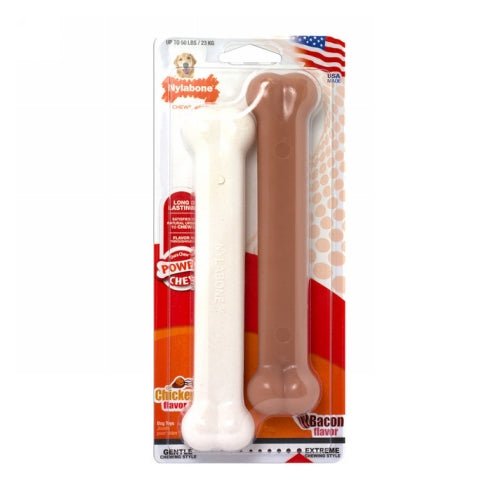Nylabone, DuraChew Power Chew Bacon & Chicken Twin Pack Giant, 2 Packets