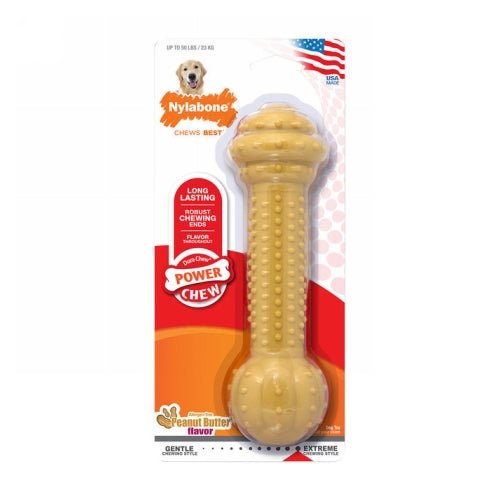 Nylabone, DuraChew Power Chew Peanut Butter Barbell Large, 1 Each