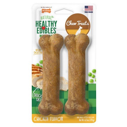 Nylabone, Healthy Edibles All Natural Long Lasting Chicken Flavor Dog Chew Treats, 6.2 Oz