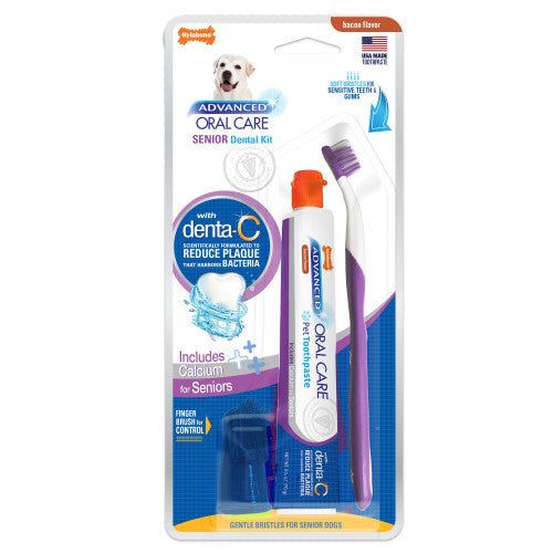 Nylabone, Nylabone Advanced Oral Care Senior Dog Dental Kit, Senior Dog, Bacon, 1 Each/3