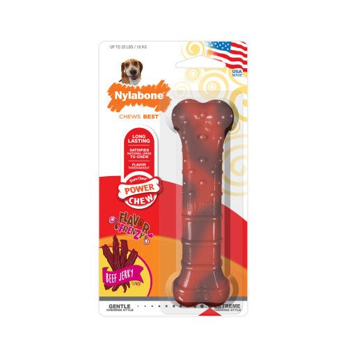 Nylabone, Nylabone Flavor Frenzy Power Chew Dog Toy, Beef Jerky, 1 Each/Medium/Wolf (1