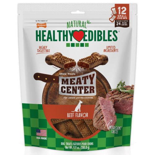 Nylabone, Nylabone Healthy Edibles Meaty Center Natural Dog Treats, Beef, 1 Each/SMall