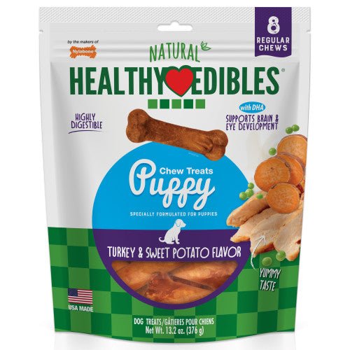 Nylabone, Nylabone Healthy Edibles Puppy Chew Treats, Turkey & Sweet Potato, 1