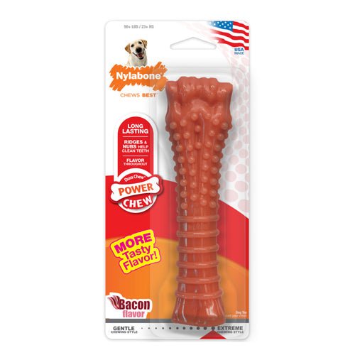 Nylabone, Nylabone Power Chew Flavored Durable Chew Toy for Dogs, Bacon, 1 Each/XL/Souper