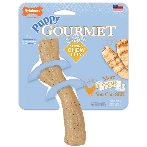 Nylabone, Nylabone Puppy Gourmet Style Strong Chew Toy, Stick, Chicken, 1