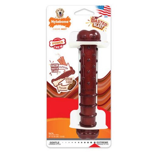 Nylabone, Power Chew Basted Blast Dual Flavored Dog Chew Toys, 1 Count (Large