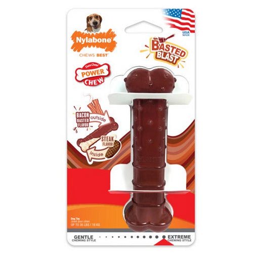 Nylabone, Power Chew Basted Blast Dual Flavored Dog Chew Toys, 1 Count (Medium