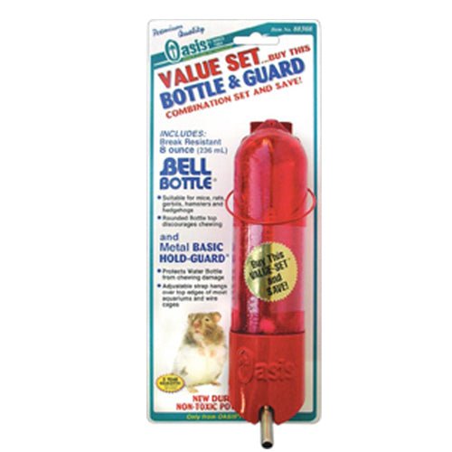 Oasis, Oasis Bell-Bottle with Basic HoldGuard for Small Animals, Red, 1 Each