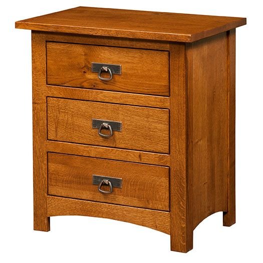 Classic Mission 3 Drawer Night Stand