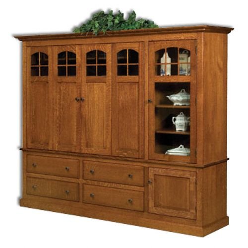 Contemporary Mission Media Cabinet With Stereo Cabinet