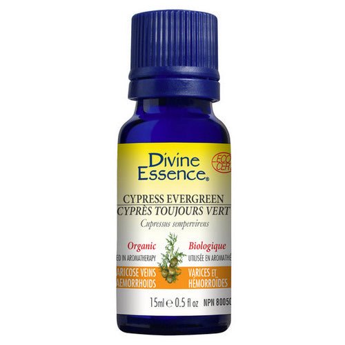 Organic Cypress Evergreen Essential Oil 15 Ml by Divine Essence