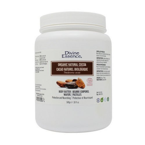 Organic Essential Oil Cocoa Butter (Wafers) 500 Grams by Divine Essence