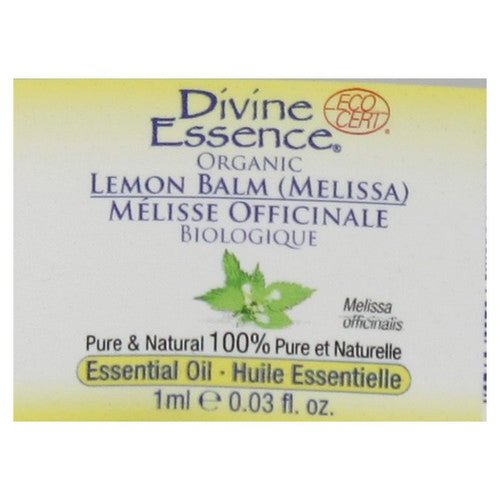 Organic Essential Oil Lemon Balm (Melissa) 1 Ml by Divine Essence