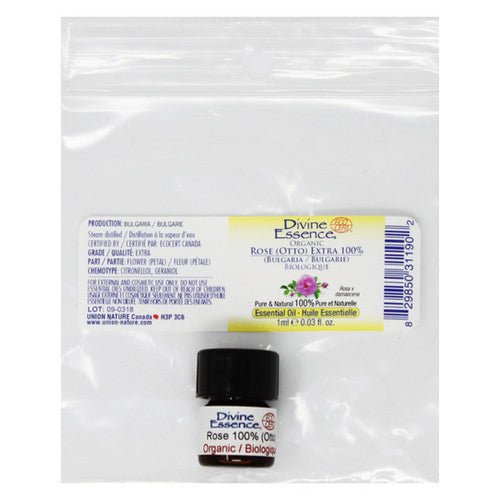 Organic Essential Oil Rose (Otto) Extra 100% 1 Ml by Divine Essence