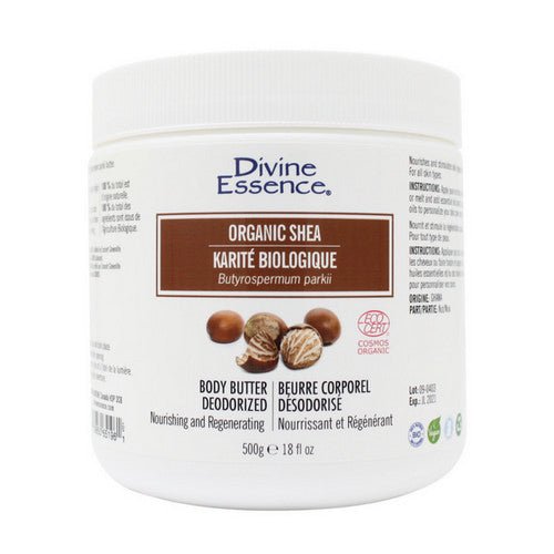 Organic Essential Oil Shea Butter (Deodorized) 500 Grams by Divine Essence