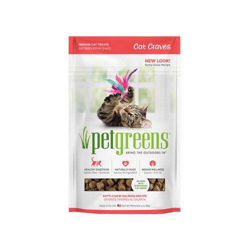 Pet Greens, Cat Craves Semi Moist Soft Cat Treats Salmon, 1 Count / 3 Oz (Semi Moist)
