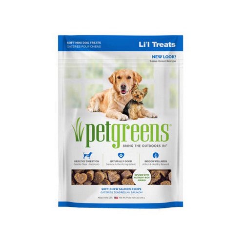 Pet Greens, Li’l Treats Soft Mini Dog Treats Salmon, 1 Count / 6 Oz (Semi Moist)