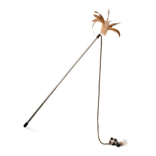 Pet Zone Products, Pet Zone Products Play N Squeak Wand Cat Toy, Brown, 1 Each/One Size