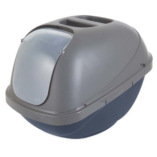 Petmate, Petmate Basic Hooded Cat Litter Box, Blue Steel Base/Pearl Silver Hood, 1 — Each Large