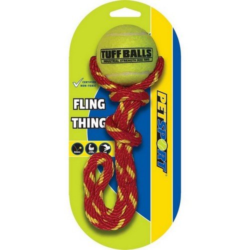 Tuff Ball Fling Thing Dog Toy Medium (2.5″ Ball) by Petsport USA