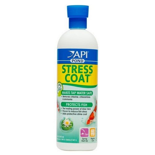 Pond Care, Stress Coat Plus Fish & Tap Water Conditioner for Ponds, 16 oz (Treats 1,920