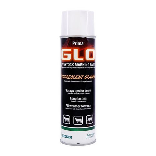 Prima Tech, Prima Glo Livestock Marking Paint Fluorescent Orange, 13 Oz