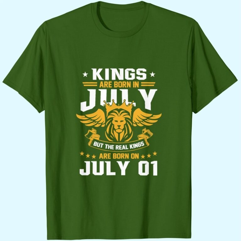 Real Kings Are Born On July 1st Birthday T-shirt
