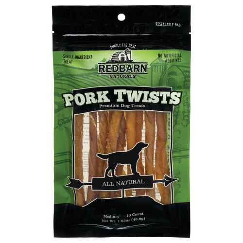 Redbarn Pet Products, Redbarn Pet Products Pork Skin Twist Dog Treat, 1 Each/10 Count