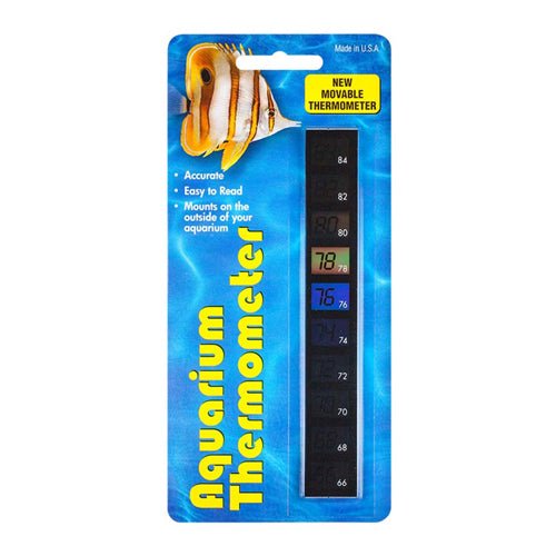 San Francisco Bay Brand, LCR Hallcrest Liquid Crystal Aquarium Thermometer Vertical — Black 1 Each