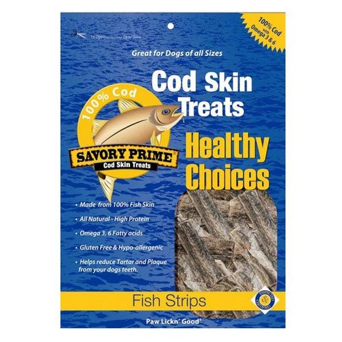 Savory Prime, Cod Skin Strips Dog Treat, 1 Count / 16 Oz (Strip)