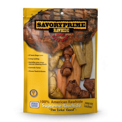 Savory Prime, Rawhide Value Pack Assorted, 1 Count (1.36 Lbs / Small)