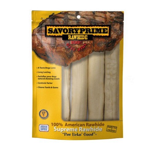 Savory Prime, Supreme Rawhide Retriever Roll Natural, 4 Count / 10 Inches (Log)