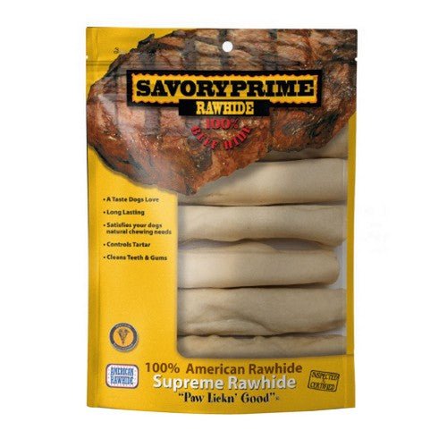 Savory Prime, Supreme Rawhide Retriever Roll Natural, 6 Count / 6 Inches (Log)