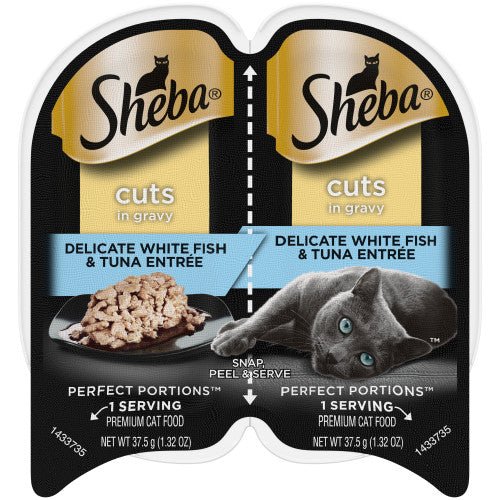 Sheba, Sheba Perfect Portions Cuts in Gravy Wet Cat Food, Delicate Whitefish & Tuna