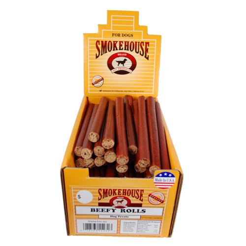 Smokehouse, Smokehouse USA Made Beefy Rolls Dog Treats, 60Each/60 Count Display Box