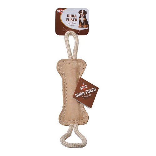 Dura-Fused Leather Bone Tug Dog Toy 18″ Long by Spot