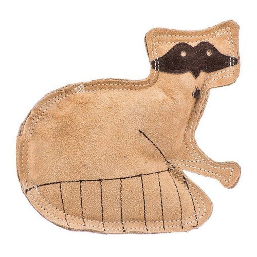 Dura-Fused Leather Raccoon Dog Toy 8″ Long x 7″ High by Spot