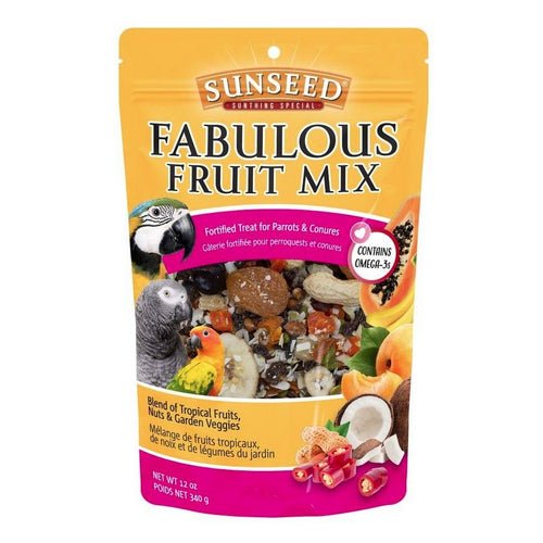 Sunseed, Sunseed Fabulous Fruit Mix Fortified Treat for Parrots and Conures, 12 oz