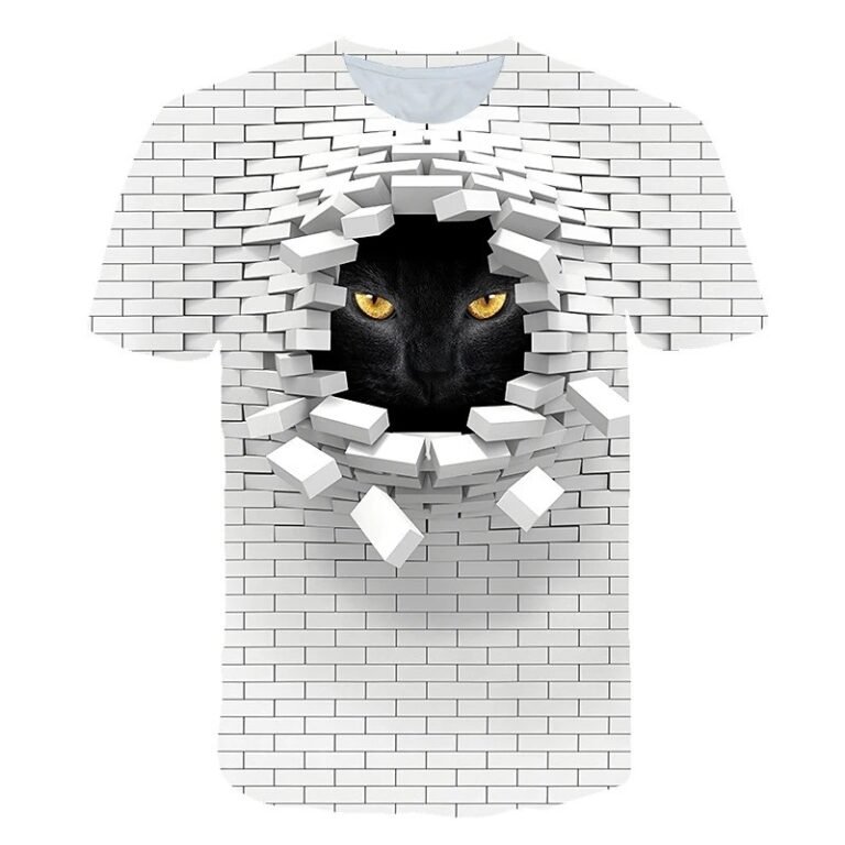 T-shirt Graphic 3d Animal Print Short Sleeve Club Tops Streetwear