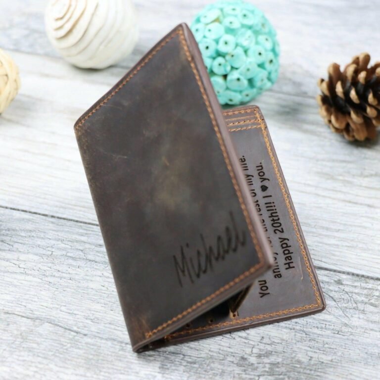 Trifold Wallet for Men, Leather, Dark Brown , Real Leather, Same Day Shipping, Free