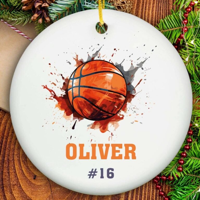 Basketball Ornament – Ceramic